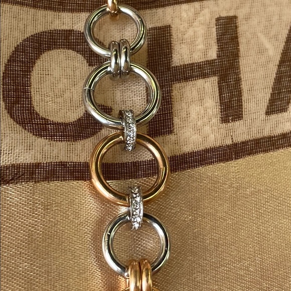 Fossil Gold Circle Bracelet Adorned by crystal embellishments NWT - Picture 9 of 12